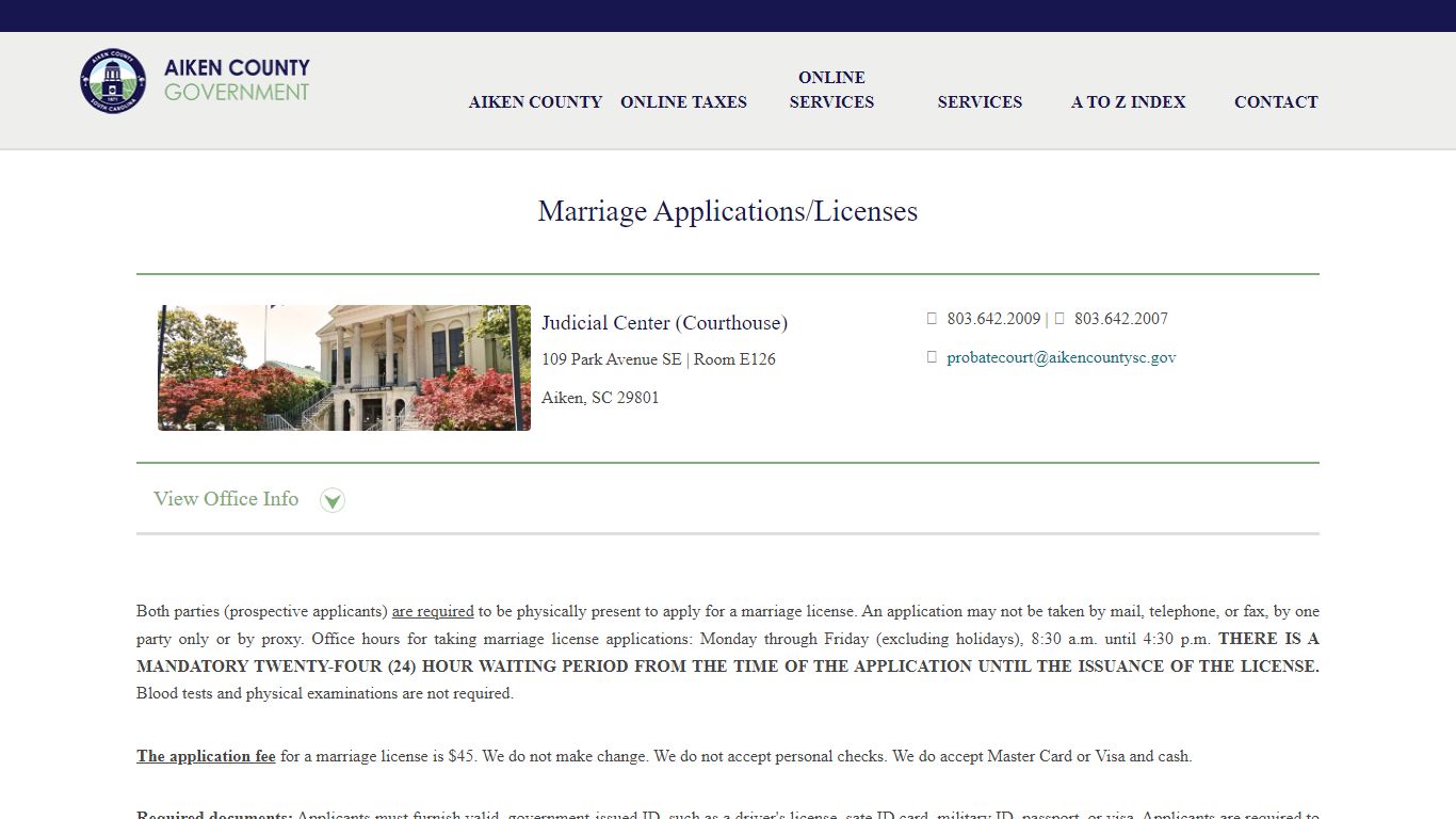 Marriage Applications/Licenses